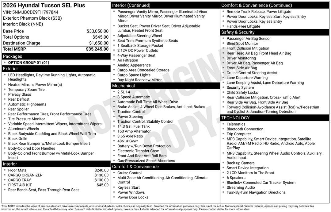 2026 Hyundai Tucson SEL Plus - Image 3