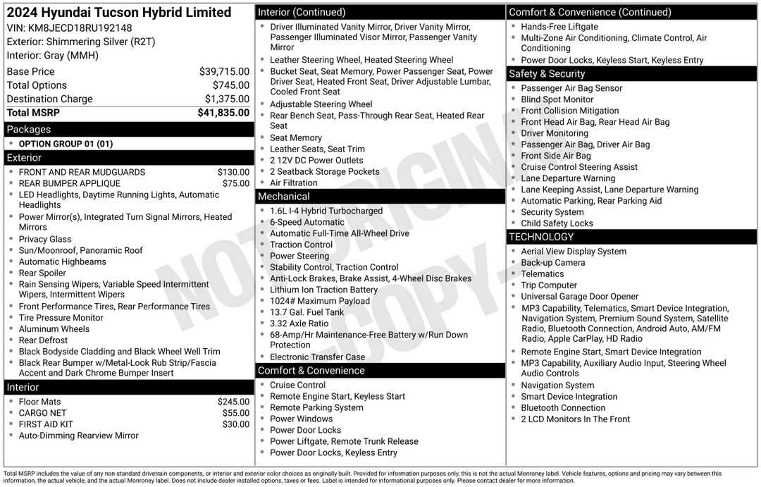 2024 Hyundai Tucson Hybrid Limited - Image 2