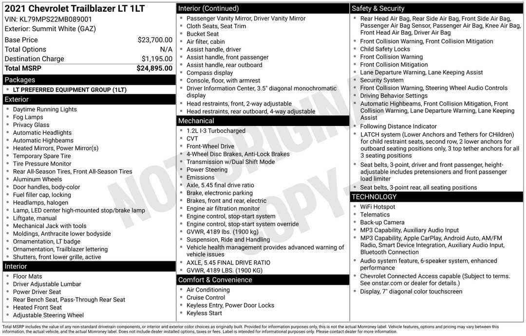 2021 Chevrolet Trailblazer LT - Image 2