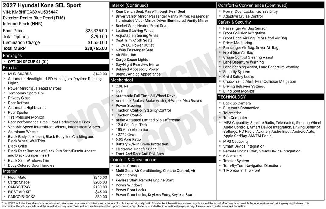 2027 Hyundai Kona SEL Sport - Image 3