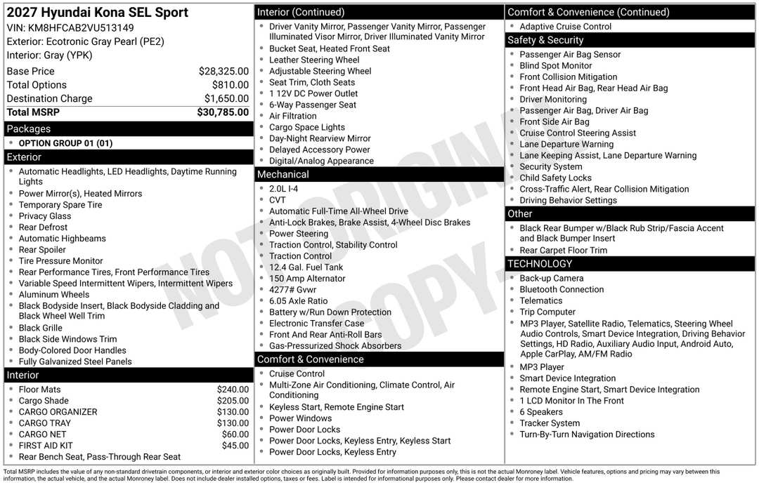 2027 Hyundai Kona SEL Sport - Image 3
