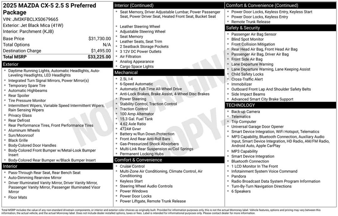 2025 MAZDA CX-5 2.5 S Preferred Package - Image 2