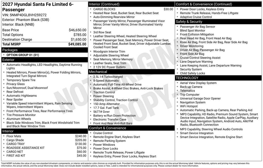 2027 Hyundai Santa Fe Limited - Image 3