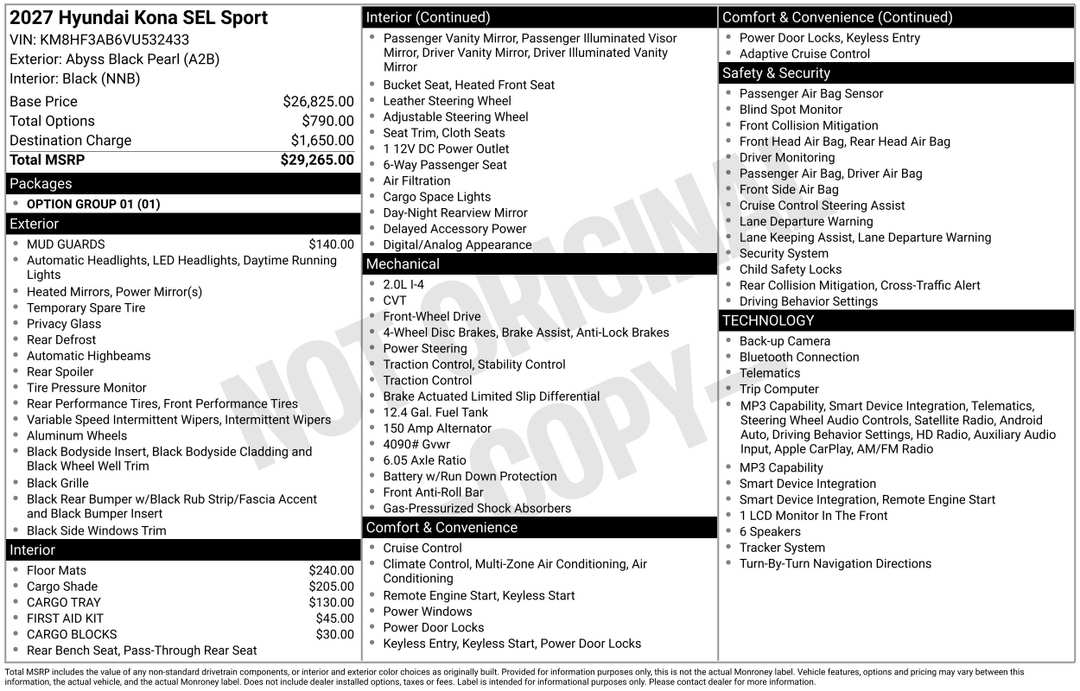 2027 Hyundai Kona SEL Sport - Image 3