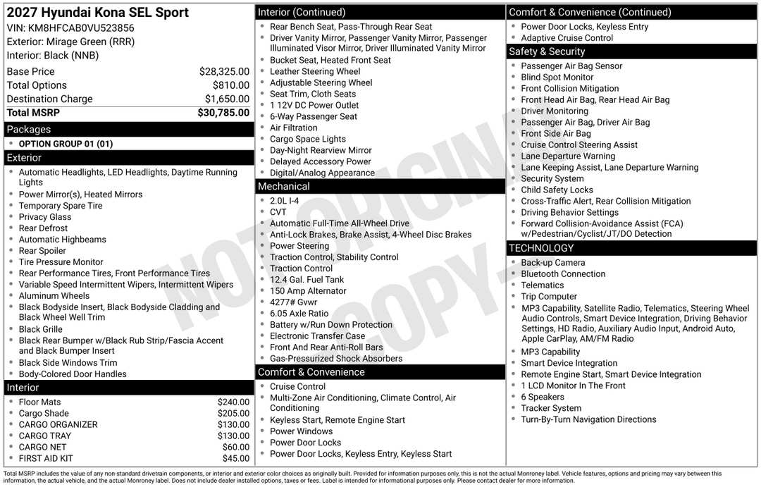 2027 Hyundai Kona SEL Sport - Image 3