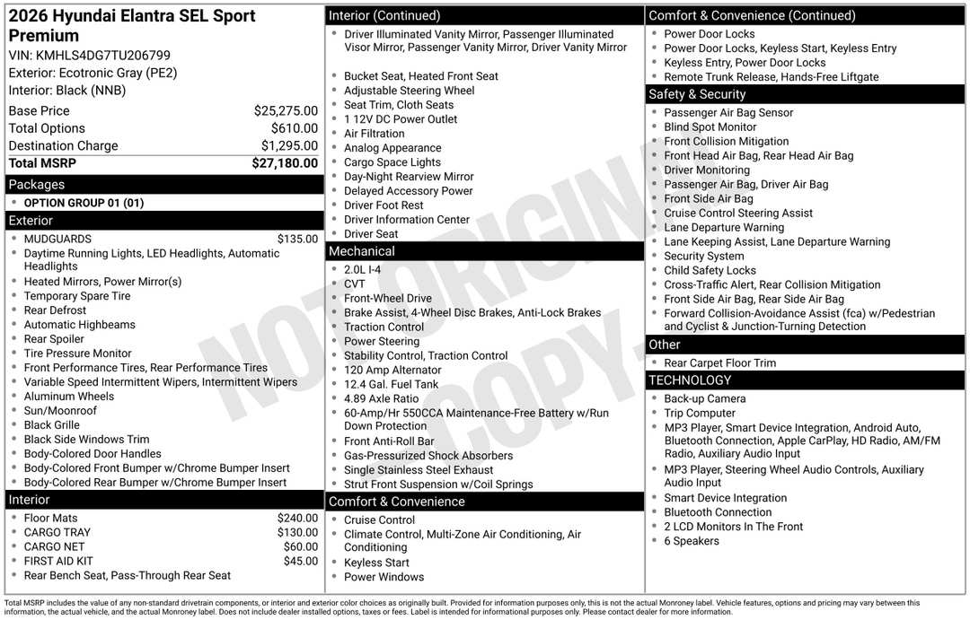2026 Hyundai Elantra SEL Sport - Image 3