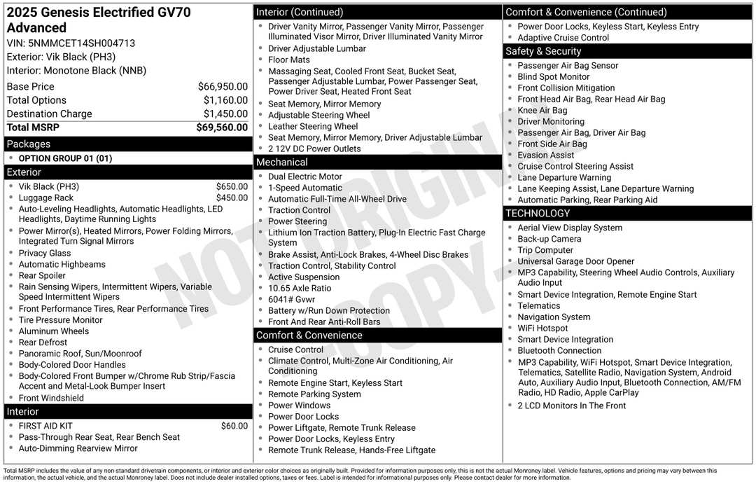 2025 Genesis Electrified Gv70 Advanced - Image 2