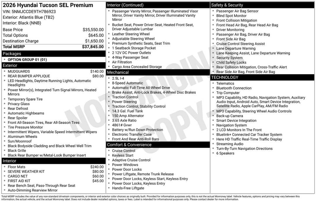 2026 Hyundai Tucson SEL Premium - Image 3