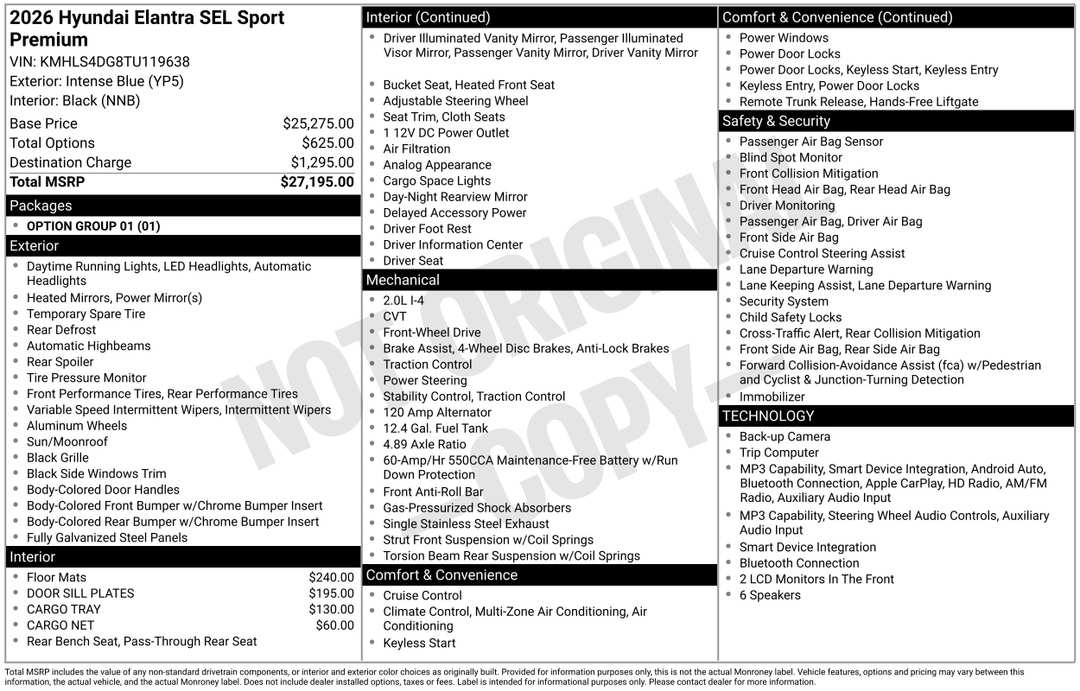 2026 Hyundai Elantra SEL Sport - Image 2