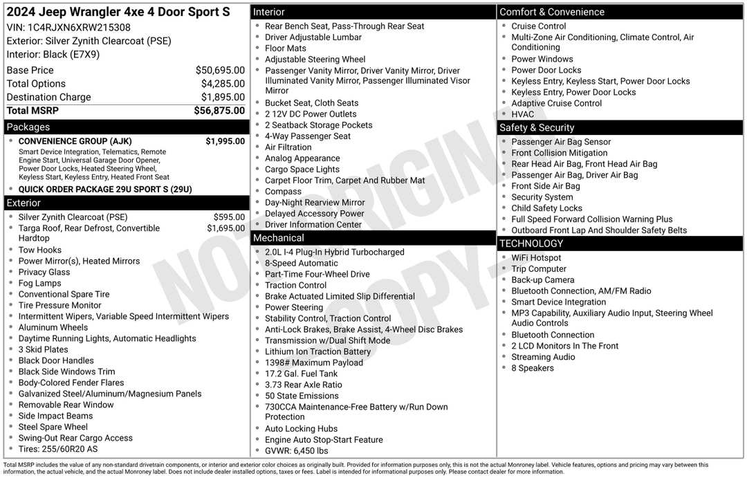 2024 Jeep Wrangler Sport S 4xe - Image 2