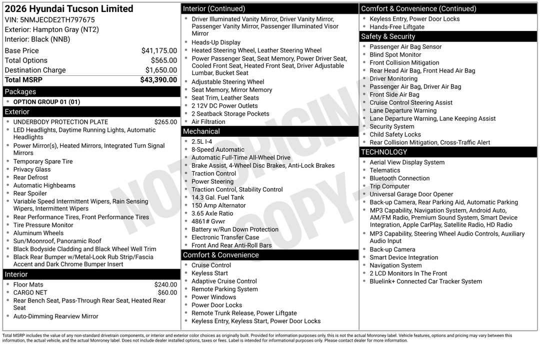 2026 Hyundai Tucson Limited - Image 3