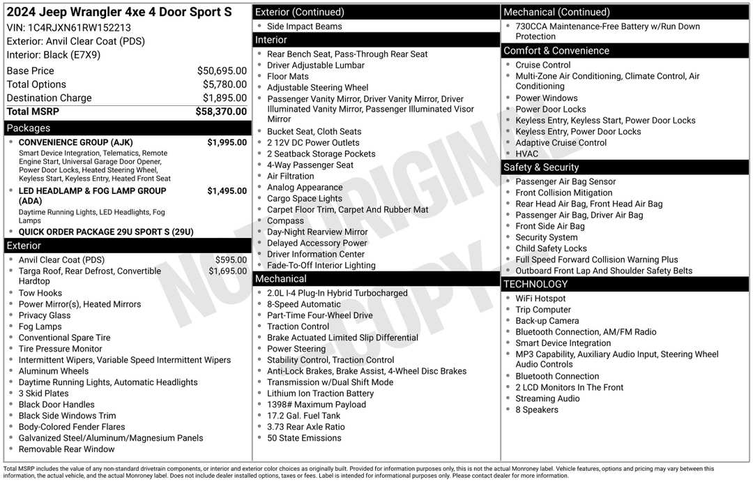 2024 Jeep Wrangler Sport S 4xe - Image 2