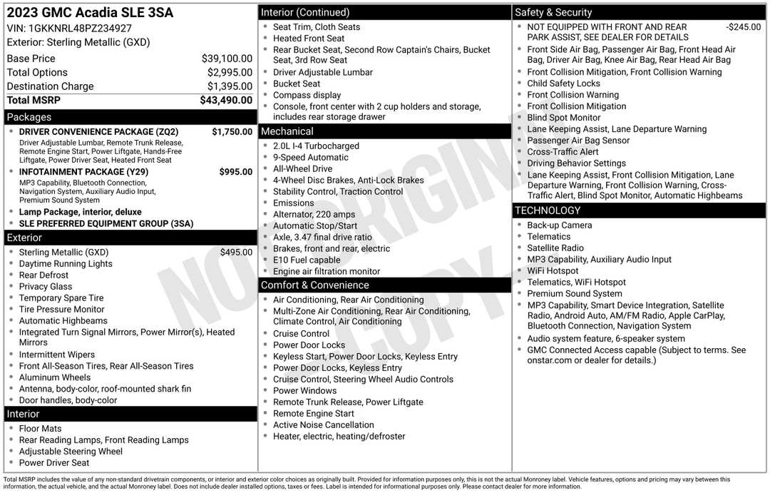 2023 GMC Acadia SLE - Image 2
