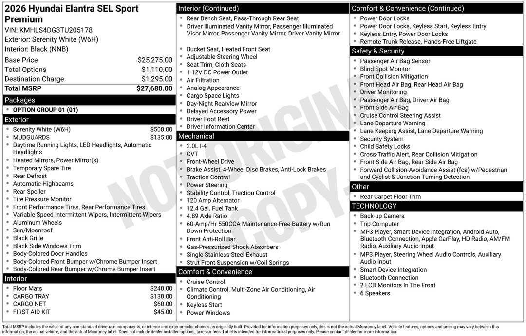 2026 Hyundai Elantra SEL Sport - Image 3