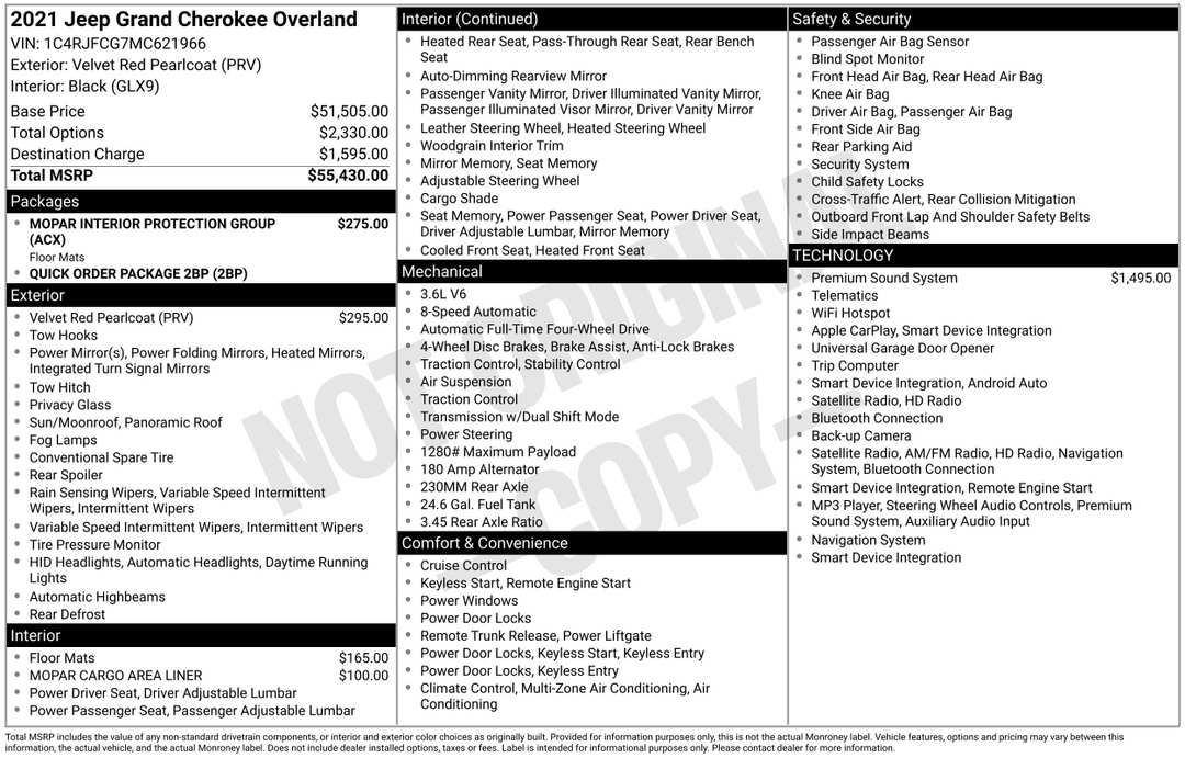 2021 Jeep Grand Cherokee Overland - Image 2