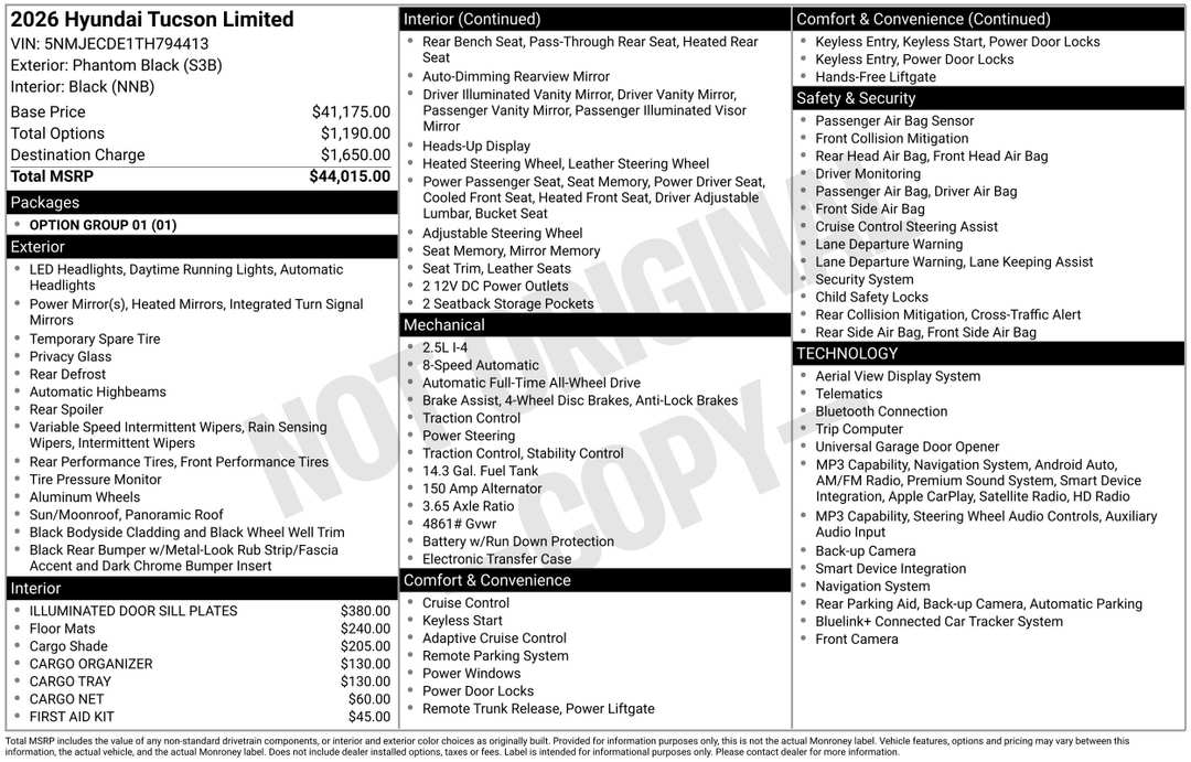 2026 Hyundai Tucson Limited - Image 3