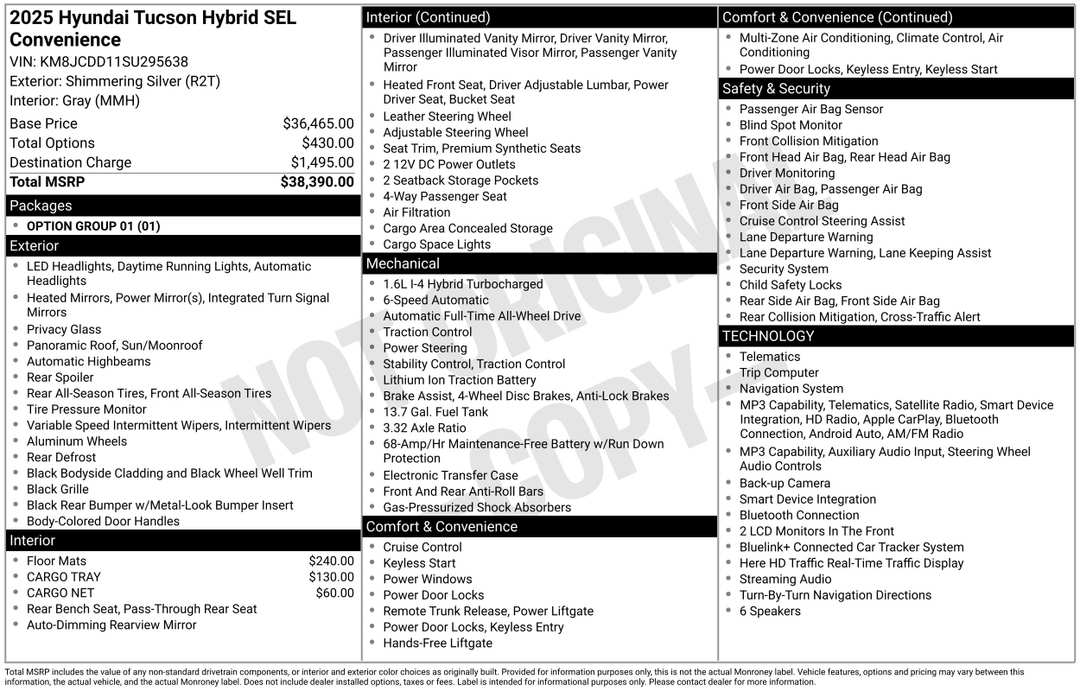 2025 Hyundai Tucson Hybrid SEL Convenience - Image 2