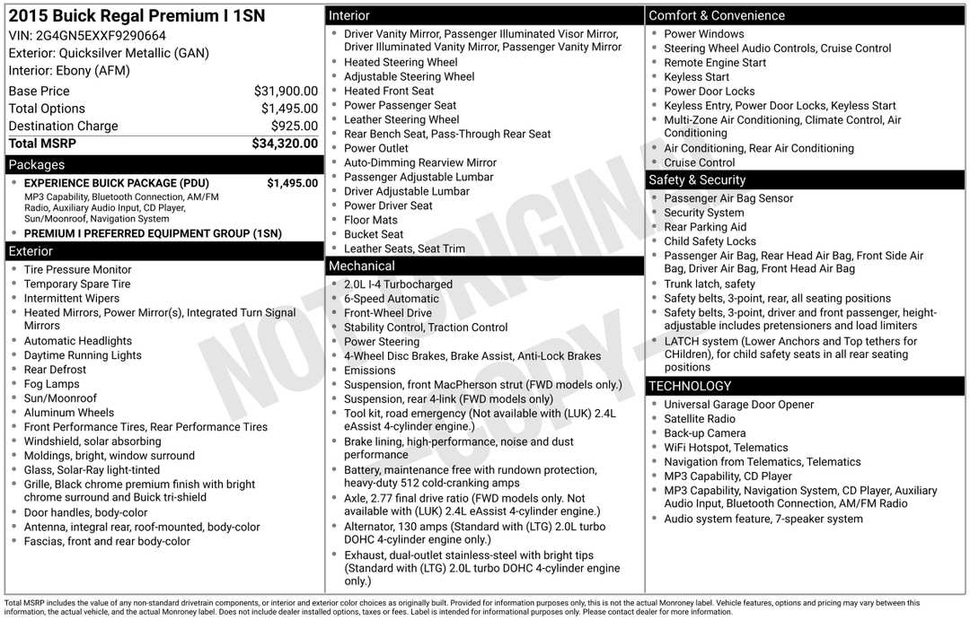 2015 Buick Regal Turbo/eAssist Premium I - Image 2