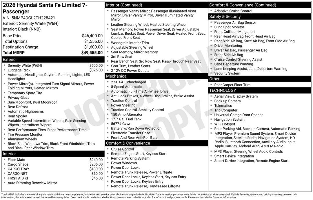2026 Hyundai Santa Fe Limited - Image 3