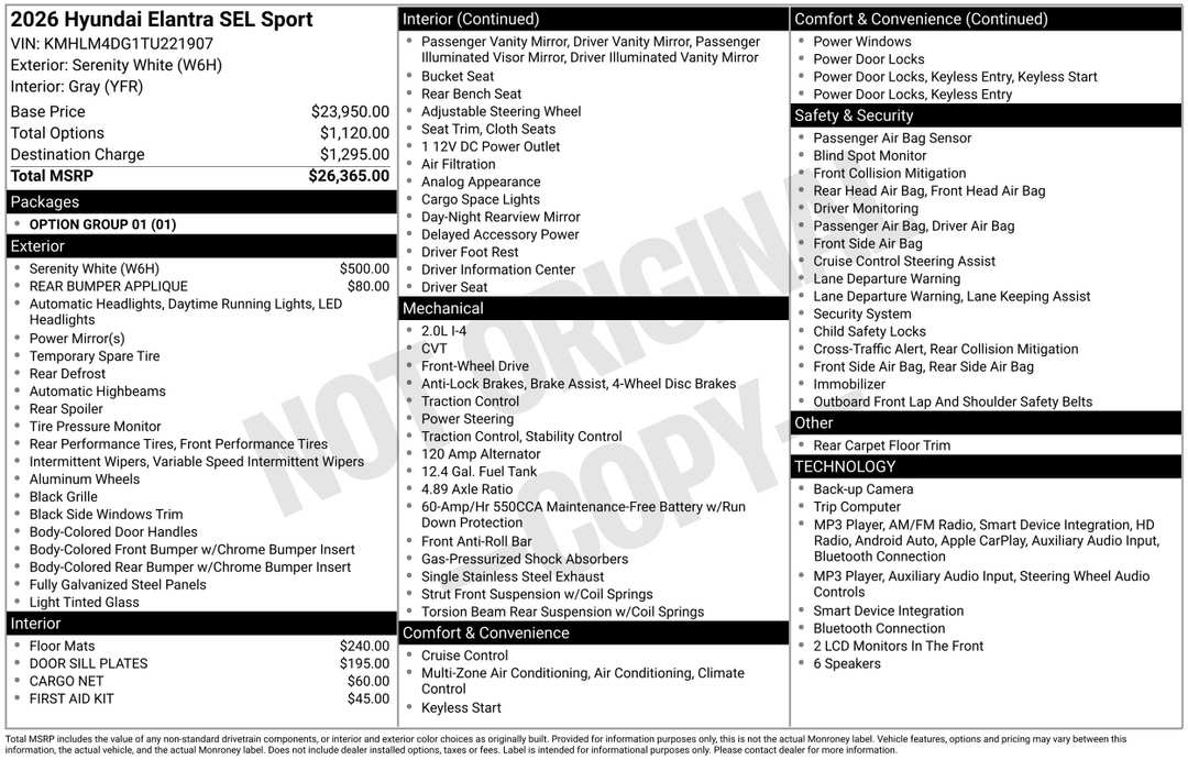 2026 Hyundai Elantra SEL Sport - Image 3