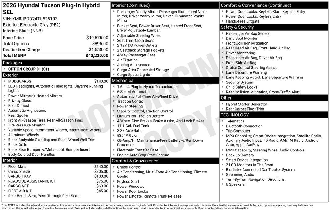 2026 Hyundai Tucson Plug-In Hybrid SEL - Image 3