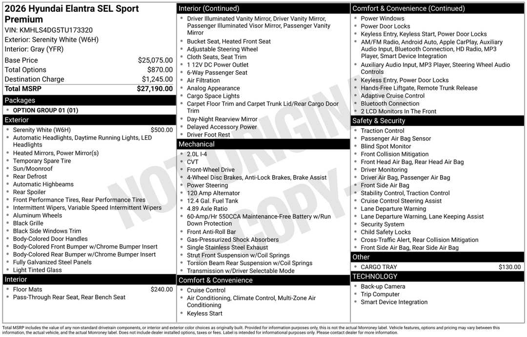 2026 Hyundai Elantra SEL Sport - Image 3