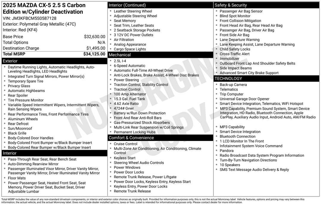 2025 MAZDA CX-5 2.5 S Carbon Edition - Image 2