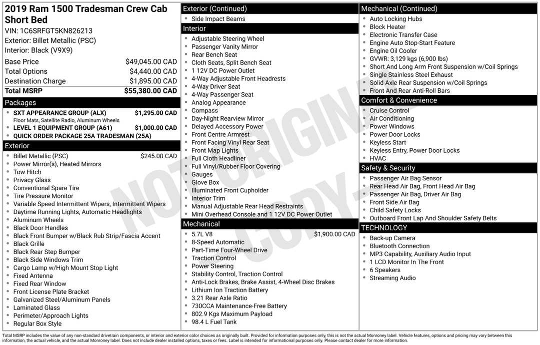 2019 Ram 1500 Tradesman - Image 2