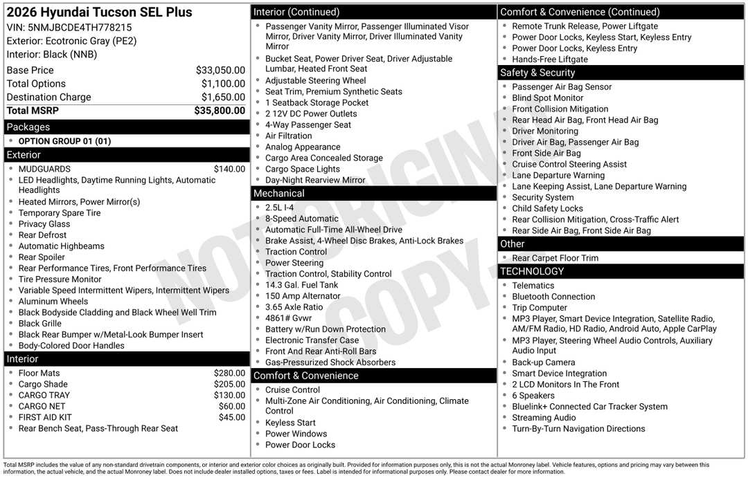 2026 Hyundai Tucson SEL Plus - Image 3