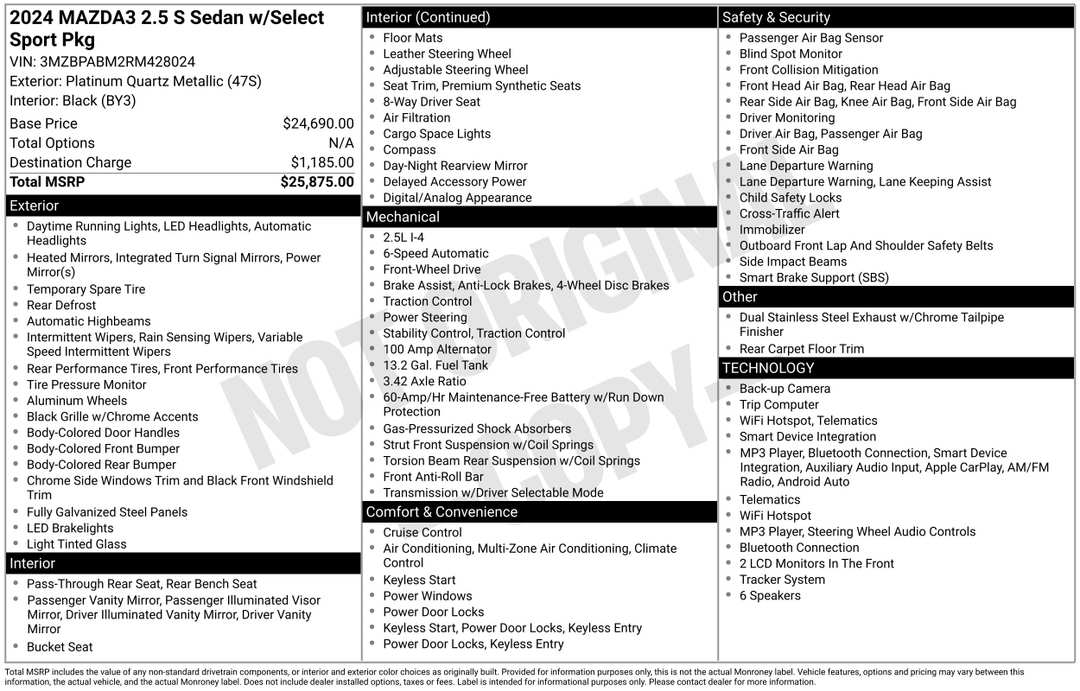 2024 MAZDA Mazda3 2.5 S Select Sport - Image 2