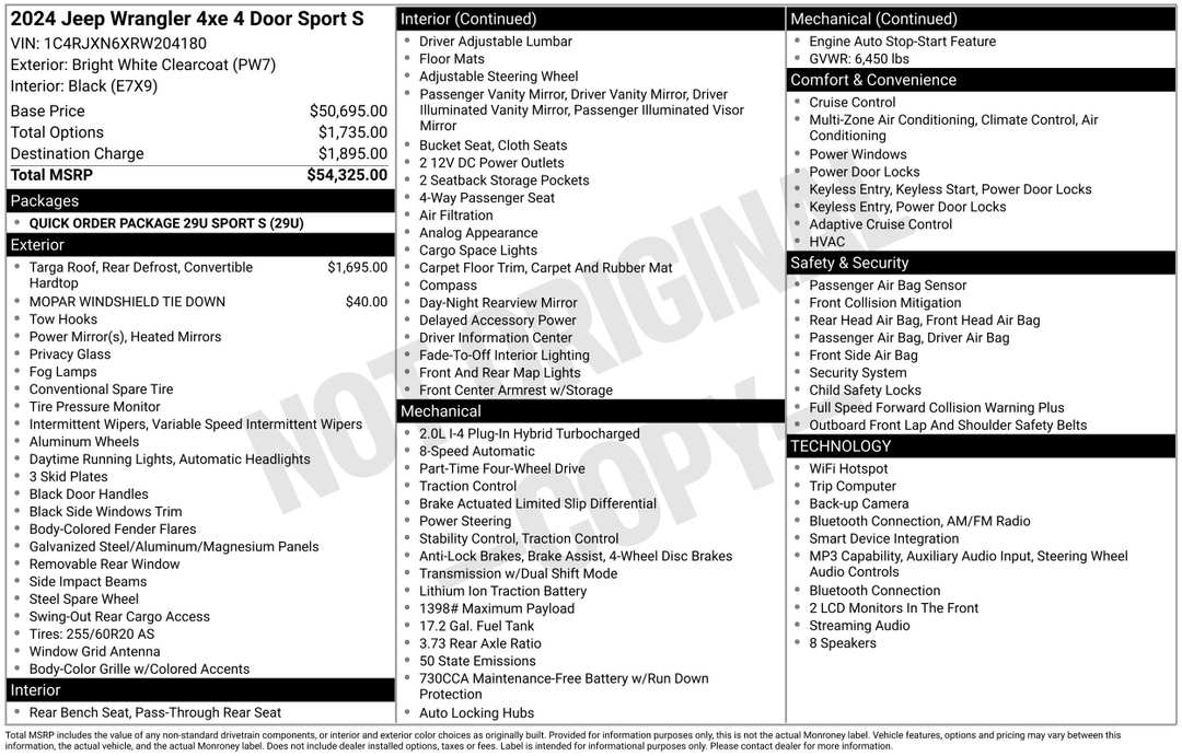 2024 Jeep Wrangler Sport S 4xe - Image 2