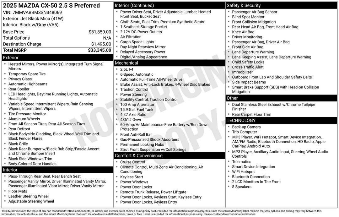2025 MAZDA Cx-50 2.5 S Preferred Package - Image 2