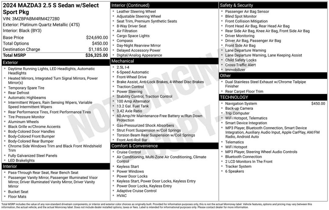 2024 MAZDA Mazda3 2.5 S Select Sport - Image 2